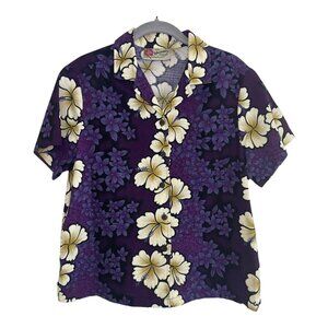 Hilo Hattie~ The Hawaiian Original~ Button Up Shirt Women’s Sz Medium Purple